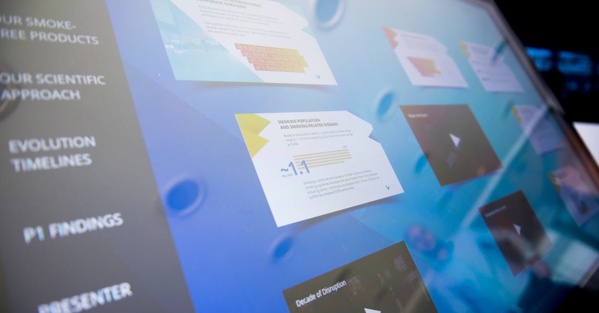 Close-up of a digital touchscreen displaying various data and graphics.